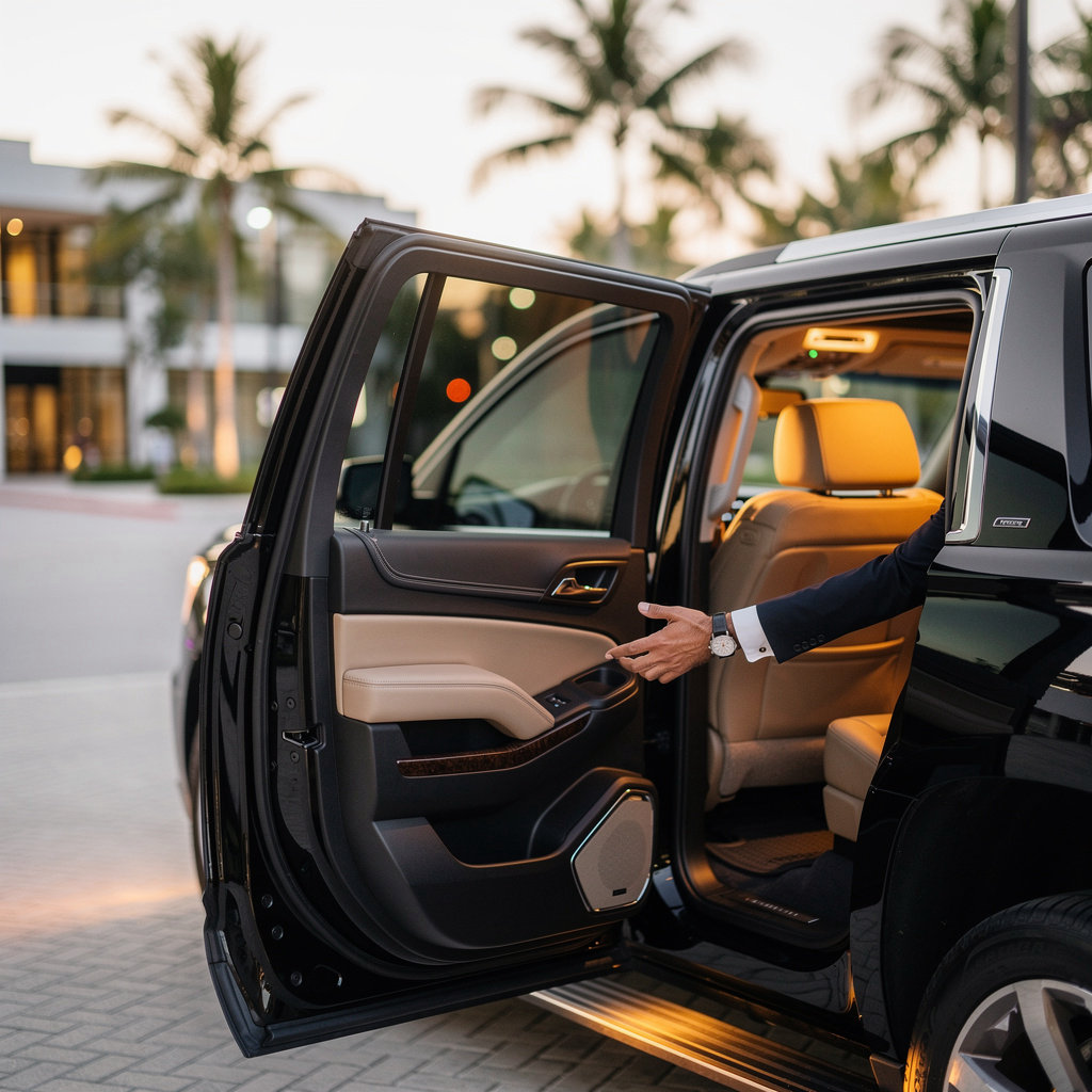 Luxury Car Service Boca Raton | The Best Limo VIP professional chauffeur service with luxury SUV for direct point-to-point transportation