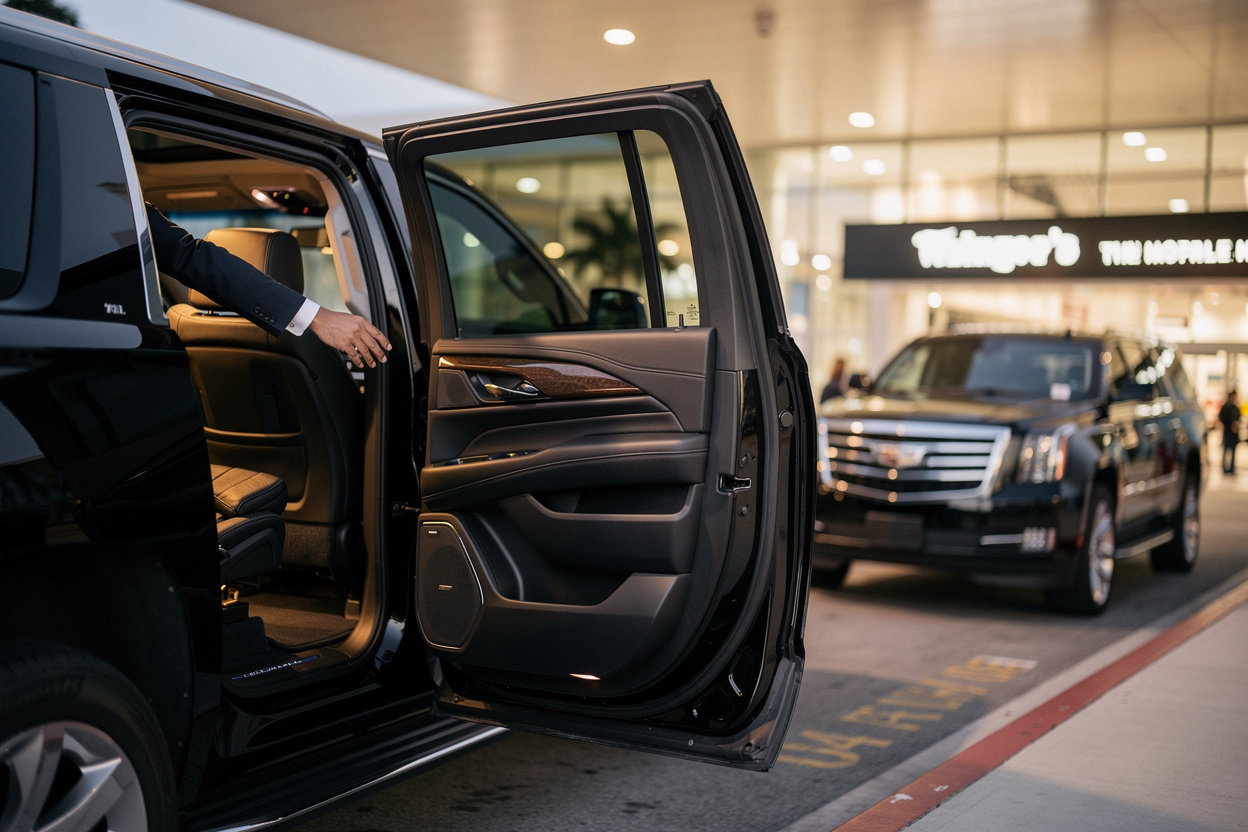 Luxury Car Service Boca Raton | The Best Limo VIP professional chauffeur service with premium Cadillac Escalade ESV and Chevy Suburban fleet for airport transfers and private transportation
